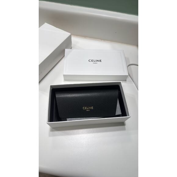 CELINE 56mm Round Sunglasses Red Shiny Red